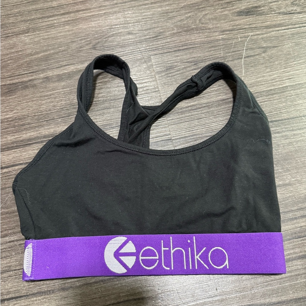 Ethika kids Black and Purple Sports Bra